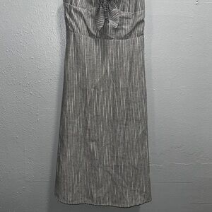 Love + Harmony Gray Striped Midi Dress